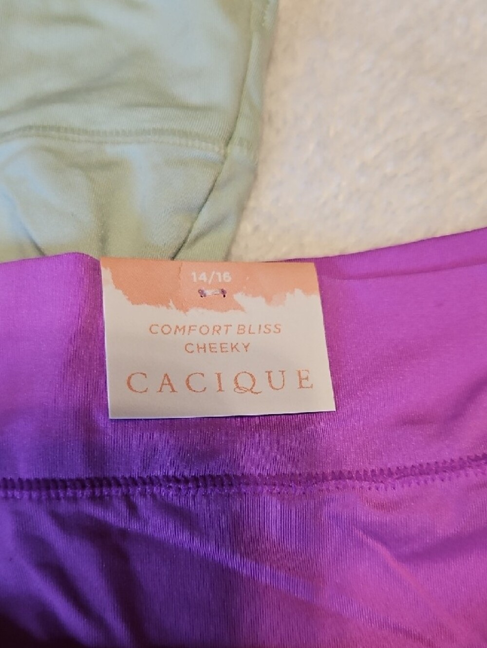 Cacique Three-Pack Hipster Panties in Red Floral, Purple & Mint - Picture 4 of 8